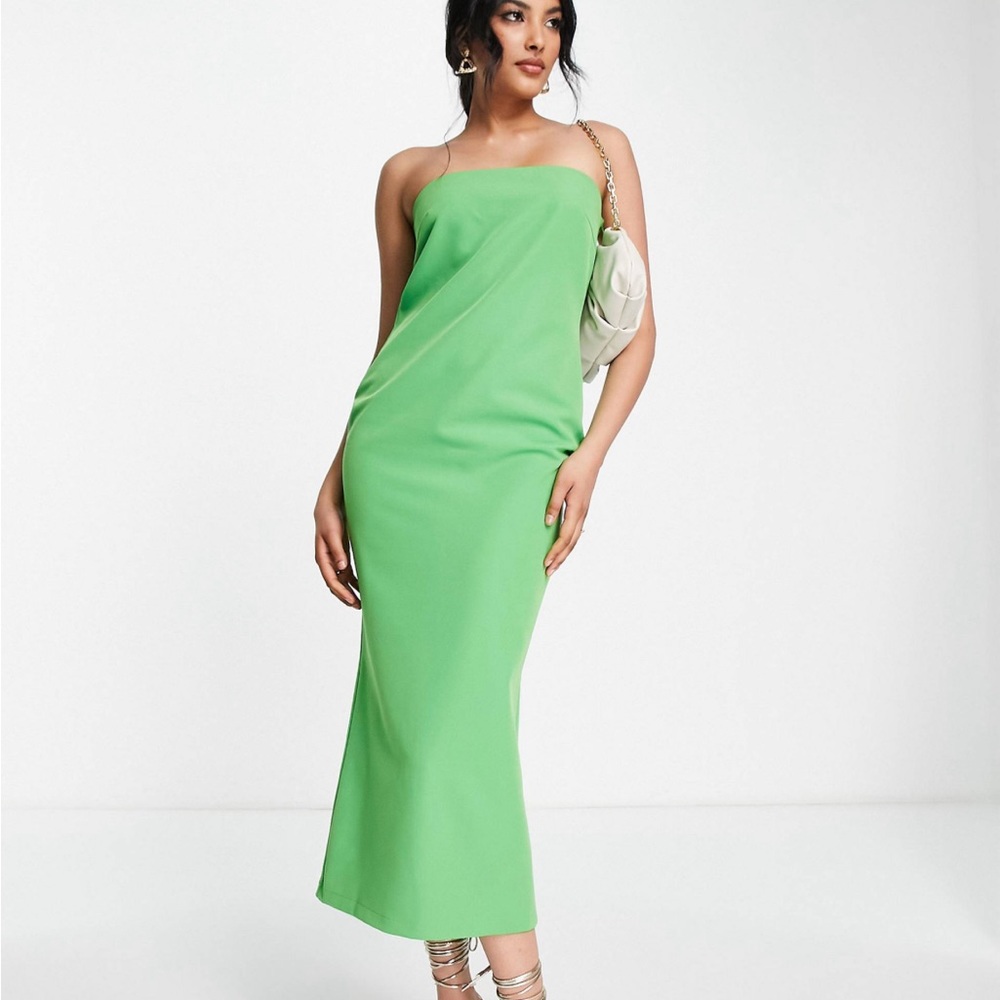 Pretty Lavish backless bandeau midaxi dress in green